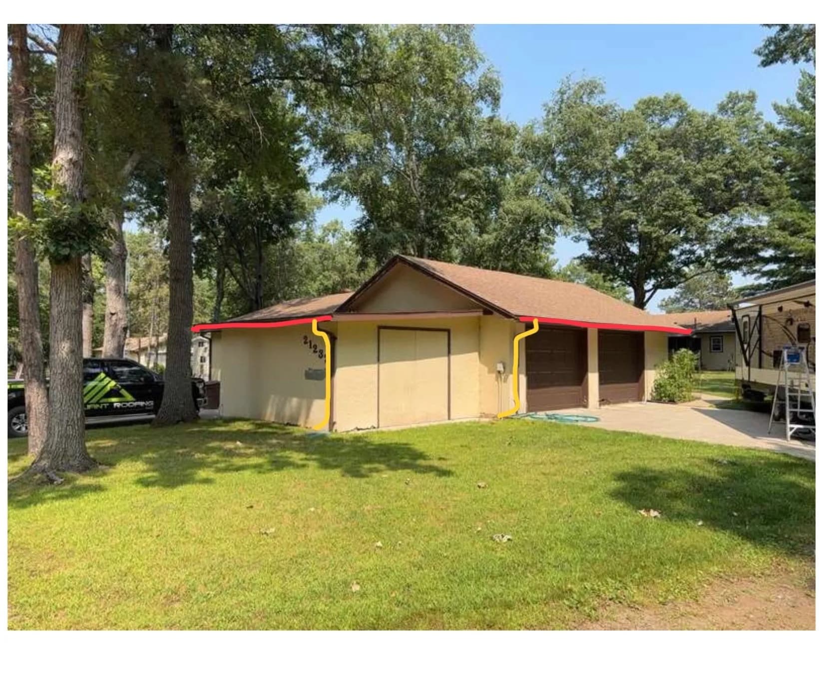 Gallery photos for Garage Gets a Full Exterior Overhaul with Standing Seam Metal Roof: Image #1